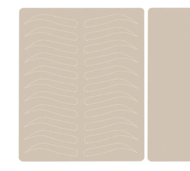 Übungshaut Augenbrauen mit vorgezeichneten Outlines.