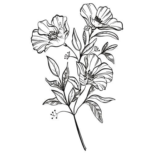 Digitale Vorlage für Fine Line Tattoo zum Download