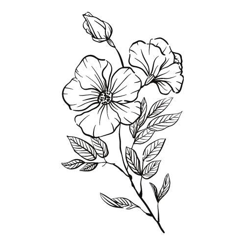 Blumen Vorlagen für Fineline Tattoo
