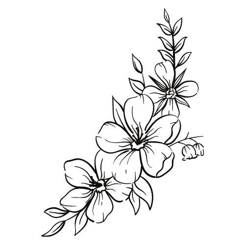 Blumen Vorlagen für Fineline Tattoo