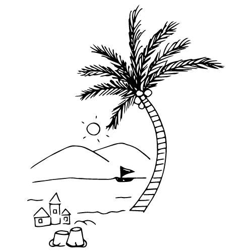 Reisemotive Vorlagen für Fineline Tattoo