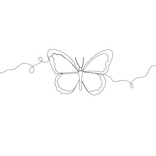 One Line Vorlagen für Fineline Tattoo
