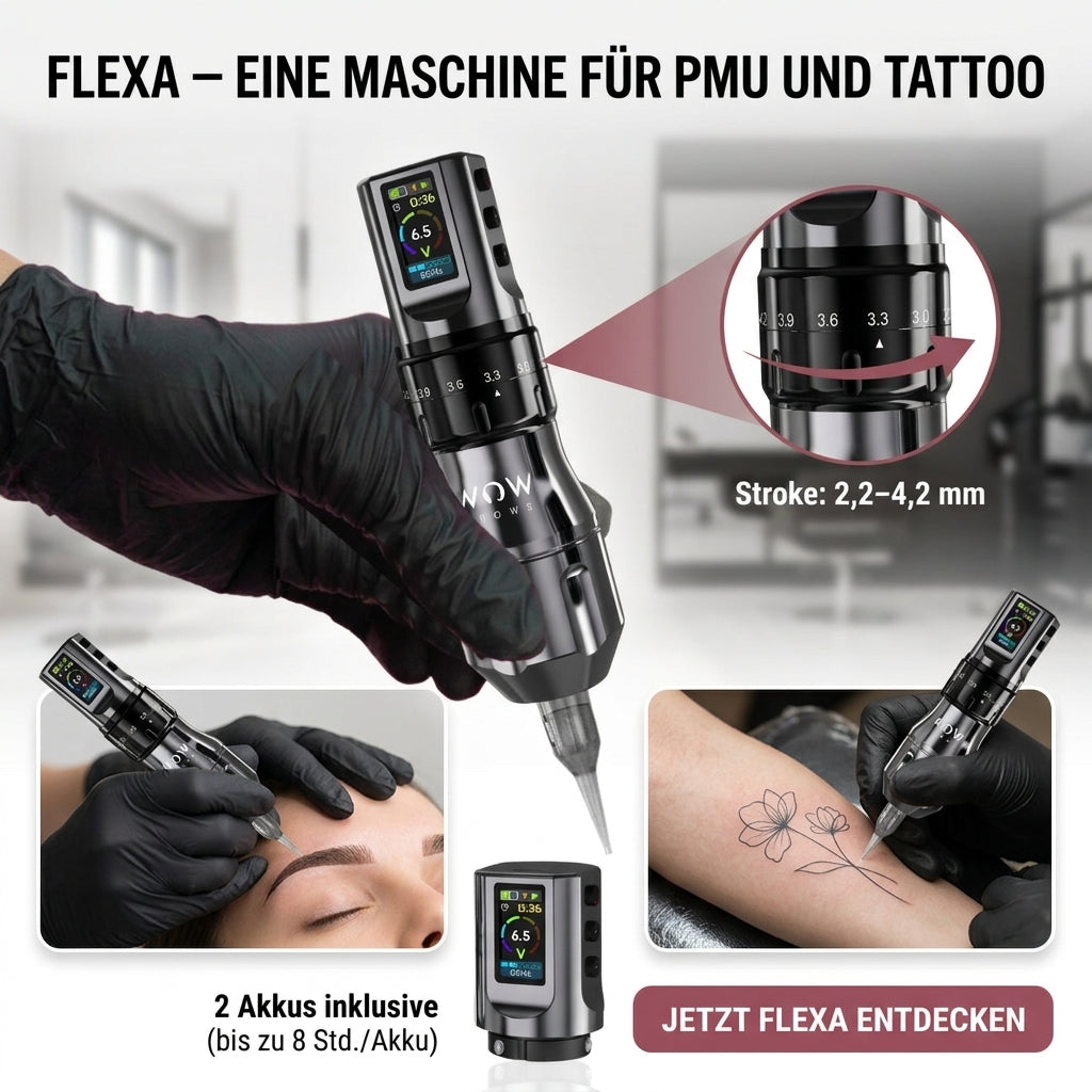 FLEXA PMU/Tattoo Maschine mit flexiblem Stroke