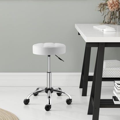 Rollhocker Arbeitshocker Drehhocker Höhenverstellbar 360° Drehbar mit Lehne höhenverstellbar