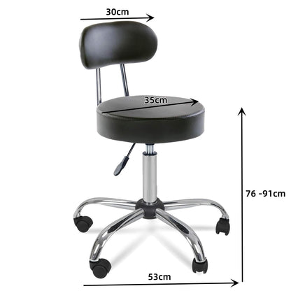Rollhocker Arbeitshocker Drehhocker Höhenverstellbar 360° Drehbar mit Lehne höhenverstellbar