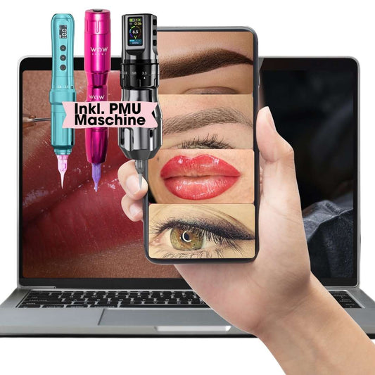 All In One 4 in 1 Brows, Lips, Eyeliner PMU & Microblading Onlinekurs inkl. Zertifikat (inkl. PMU Maschine)
